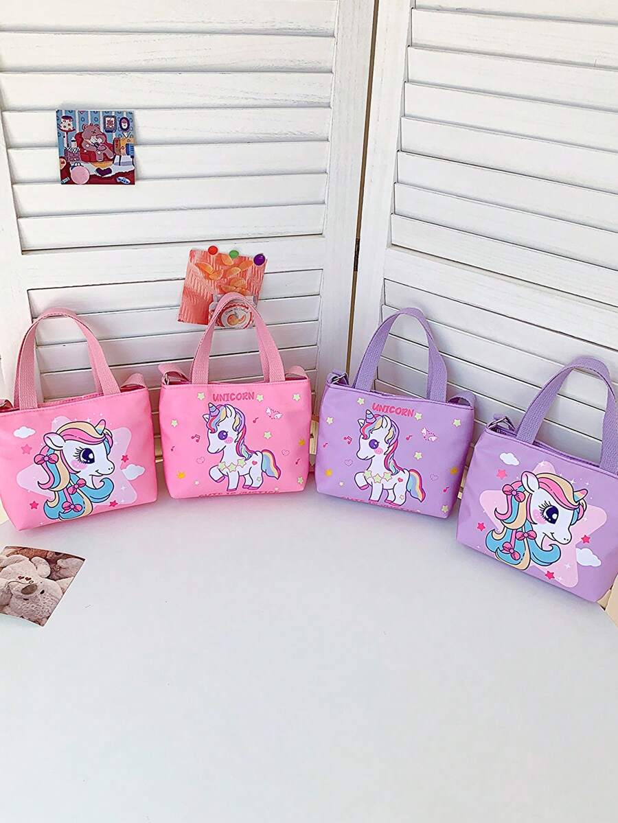 1pc Girl's Print Handbag, Magnetic Closure, Cute Casual Shoulder Bag, Suitable For Festival And Daily Use - A - View 1