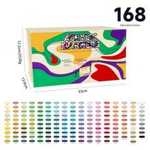 12/24/36/168 Cores Canetas Marcadoras Líquidas de Acrílico, Estudante Arte Profissional Desenho Ponta Macia Marcadores Coloridos, Compacto Papel Empilhável Para Livros de Colorir DIY, Adequado Para Vidro, Pedra, Arte Corporal À Prova D'água, Essencial Volta às Aulas - Multicolorido - Visão 11
