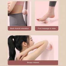 1pc Solid Silicone Massage Ball With Suction Cup, Foot & Back Muscle Relaxation, Fitness & Yoga Peanut Massage Ball For Pain Relief - Multicolor - View 7