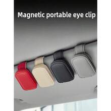 1pc Universal Car Sun Visor Glasses Clip, Made Of PVC, Car Glasses Holder, Interior Accessories, Glasses Storage Rack - Black/1pcs - View 4