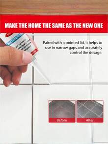 Sellador multiusos, resistente al agua y al moho para encimeras de cocina, baño, inodoro, lechada de azulejos - Multicolor - Ver 3