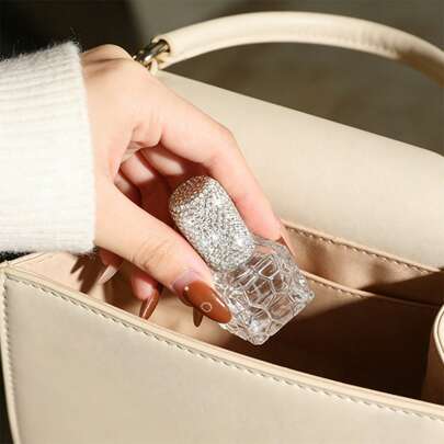 Söt kristalldekorerad doftsprayflaska - påfyllningsbar sprayflaska, elegant present till kvinnor, bärbar modedoftspray lämplig för dofter, eteriska oljor och lyxgåvor, modekosmetiktillbehör | Strassutsmyckad | Bästa resepresenten för eleganta damer