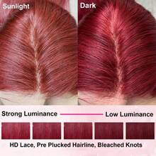 13x4/13x6 HD Clear Lace Front Wig, Human Blended Hair Straight, 34 Inches - 200% High Density Glue-Free Brazilian Human Blended Hair Frontal Wig, Pre-Plucked Hairline, Baby Hair Included, Bug No Glue Required, Easy To Wear - SBUG - View 9