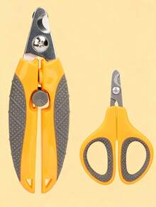 1 Set de 2 piezas Cortaúñas para Mascotas, Cortaúñas Profesional para Perros y Gatos con Bloqueo de y Mango Antideslizante, Tijeras de Aseo para Mascotas Pequeñas y Medianas - Naranja - Ver 10