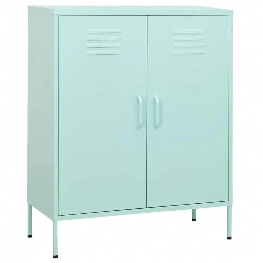 vidaXL Armoire de rangement Vert menthe 80x35x101,5 cm Acier - Vert - Voir 1