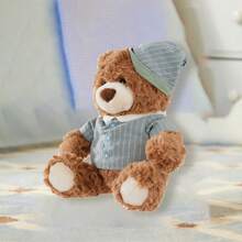 Miniso 1pc Sitting Cute Bear Plush Doll, Soft And Comfortable Touch, Holiday And Daily Decoration, Sweet Birthday Gift, Polyester Material - Multicolor - View 3
