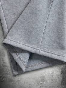 男士浅灰色工装运动裤，松紧腰带，斜插口袋，街头风休闲裤 - 淺灰色 - 查看 8