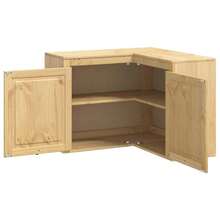 vidaXL Armoire avec étagère avec porte Miel 80 x 80 x 60 cm Pin massif - Tabac - Voir 5