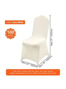 50Pcs To 150Pcs Spandex Chair Covers White Or Ivory Folding Kitchen Chairs Cover Universal Washable Slipcovers Protector Removable Chair Seat Covers For Wedding Party Dining Room Banquet Event - 象牙 - 查看 7