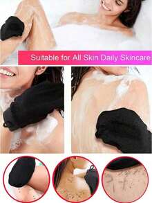 1pc Exfoliating Body Scrub Gloves, Deep Exfoliating Gloves, Make Skin Smooth And Glowing, Double-Sided Body Cleaning Towel For Spa, Massage And Body Scrubbing, Suitable For Dead Skin Removal, Suitable For Women And Men, Bath And Body Care Home Bathroom Decor Fall Decor Back To School - Multicolor - View 2