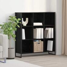 vidaXL Bibliothèque Chêne noir 99,5 x 30 x 108,5 cm Bois d'ingénierie - Noir - Voir 1