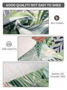 1 pieza Funda de cojín de sofá de seda de leche con estampado de hojas de selva tropical, funda de sofá de alta elasticidad, a prueba de polvo y lavable para todas las estaciones - Multicolor - Ver 6