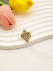 1Set Fashion Dubai Women Crystal 18k Gold Plated Jewelry Sets Necklace African Bridal Wedding Earrings Ring Bracelet Jewelry Accessories Festival Gift - Gold - View 6