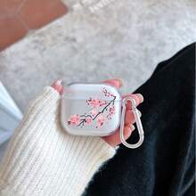 Transparent Cherry Blossom Protective Case Compatible With Apple 2/1, Pro 1/2/3, Soft Silicone Anti-Drop Full Body Cover