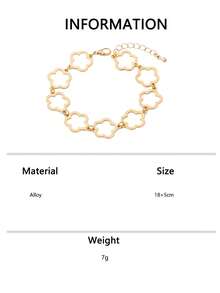 1pc Fashionable Hollow Clover Lucky Bracelet, Unique Design With Elegant Feel, Suitable For Women To Wear To Parties, Events And Daily