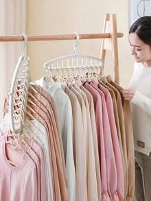 قطعة واحدة من شماعة ملابس متعددة الوظائف قابلة للدوران 360 درجة وتوفير المساحة، مثقبة، مناسبة للمنزل والسكن الجامعي والسفر - شماعة ملابس قابلة للطي للبنطلونات والقمصان والتنانير؛ مناسبة أيضًا للفساتين والبنطلونات والأحذية والجينز والأحذية الطويلة والتنانير وتيشيرتات البيضاء للسيدات؛ ديكور الغرفة، ديكور المنزل، ديكور غرفة النوم، رف تخزين، صندوق تخزين، تنظيم المنزل. - بيج - مشاهدة 5