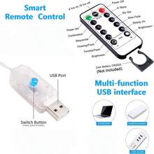 USB Powered Fairy LED String Lights With Remote Control, 8 Modes, Wedding, Valentine's Day, Home Decor - USB Curtain Light - View 13