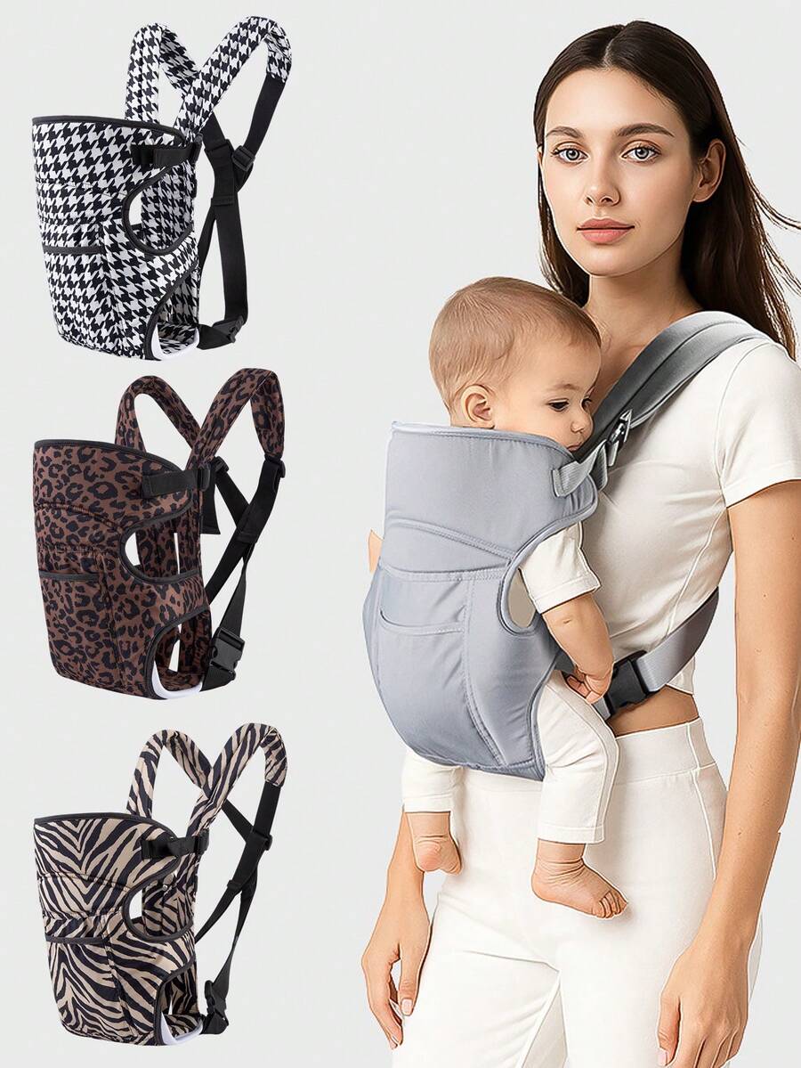 1PC Baby Carrier, Front & Back Carry, Baby Sling Carrier Portable Newborn Toddler,Child Infant Baby Carrier-Child Carrier Sling,Lightweight & Breathabl - 布款-有圖案 - 查看 1