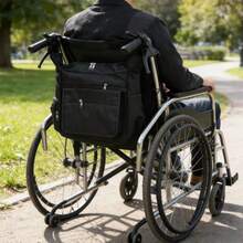 1pc Wheelchair Accessory Storage Bag With Zippered Compartment, Lightweight Rear Organizer Bag, Suitable For Wheelchair Back Organization, With Side Pockets, For Outdoor And Home Activities, Durable Mobility Aid Storage Bag - Multicolor - View 9