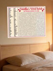 Giant Valentine's Day Crossword Puzzle Poster - Valentine's Day Crossword Puzzle, Party Crossword Game, Oversized Interactive Puzzle, Fun Family Activity, Simple And Entertaining Party Game, Adds Joy To Gatherings With Friends And Classmates, Perfect For Decoration And Gift-Giving - Multicolor - View 5
