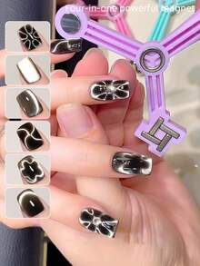 Multi-Function 4-In-1 Magnetic Glass Bead Cat Eye Nail Polish Glue Specialized Powerful Magnet Tool Translation