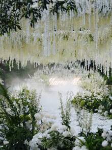 6/12/24件装人造紫藤花环，3.75英尺丝绸紫藤花环，仿真悬挂花卉，适用于婚礼、花园、墙面装饰 - 粉色 - 查看 8