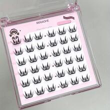 MIXIAOHE Glue-Free Thin Series False Eyelashes Ultra-Thin Natural Cat Eye Style, C Curl, Length 6 To 12 Millimeters, Soft False Eyelashes, DIY Professional Makeup Set, Reusable, Suitable For Beginners And Cosplay Use - 01# - 查看 1
