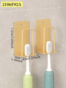 2/4pcs Wall Mounted Toothbrush Holder And Cup Set, Drill-Free Bathroom Toothbrush Organizer Rack, Electric Toothbrush Stand, Suitable For Bathroom, Black/White/Gold