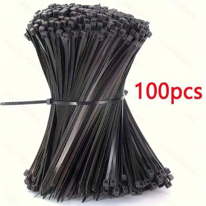 100 piezas de bridas de nailon negras extra anchas y gruesas con autobloqueo, de 300 mm de longitud x 3 mm de ancho, bridas de plástico, nuevos amarres de material, bridas de nailon, sujetadores de plástico para el hogar y la oficina
