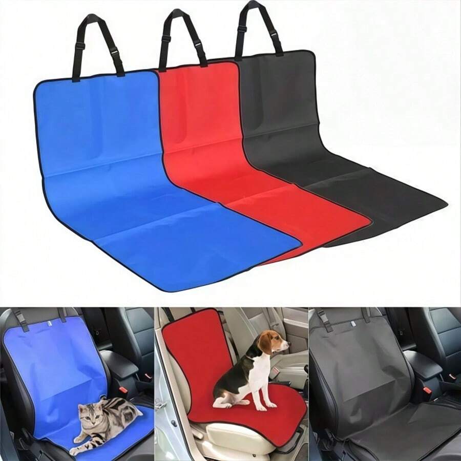 1pc Multi-Color Pet Car Seat Cushion, Anti-Dirty Mat For Rear Passenger Seat, Waterproof Oxford Cloth Pet Car Seat Cover, Rear Seat Protector Mat For Car, Outdoor Travel