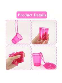 10pcs Color Changing Pink Bead Plastic Mini Cups, Suitable For Beaded Necklace, Durable Plastic, Reusable, Icebreaker & Gift Idea For Singles Party, Bridal Shower, Valentine's Day - Adult Use - Multicolor - View 5