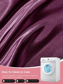 1件缎面蕾丝枕套，丝绸枕套，呵护秀发和肌肤，奢华丝滑，超柔软透气，无填充物，可机洗，通过Oeko-Tex认证，紫色 - 紫色 - 查看 7