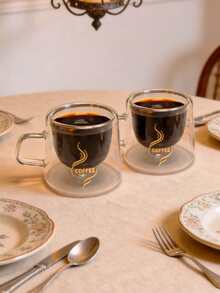 1/2/4个装 80毫升小咖啡杯，玻璃杯，金色贴花咖啡杯，意式浓缩咖啡杯。适用于牛奶、茶、卡布奇诺、意式浓缩咖啡。优雅的生日和节日礼物。 - 彩色 - 查看 13
