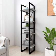 vidaXL Biblioteca 4 niveles Sonoma gris 40x30x140 cm madera - Gris - Ver 3