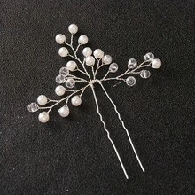 1个优雅ABS塑料发夹，新娘婚礼发饰，适合所有季节 - 彩色 - 查看 4