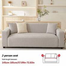 1 pieza Funda de sofá minimalista moderna y minimalista, funda de sofá todo incluido, terciopelo jacquard, resistente a mascotas, resistente a manchas y arañazos, se ajusta a sofás de 1 a 5 plazas (no incluye funda de almohada) - Gris Claro - Ver 16