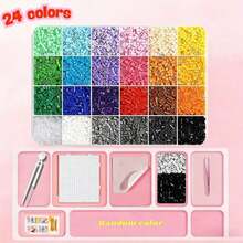 13,500 颗熔珠套装 - 24 种颜色，2.6 毫米迷你熔珠套装，适用于 DIY 手工艺品、马赛克艺术、家居装饰和创意项目，适合初学者，可用于熔珠工艺、像素艺术、DIY 拼图、3D 拼图、DIY 铁珠和其他手工创作。 - 彩色 - 查看 2