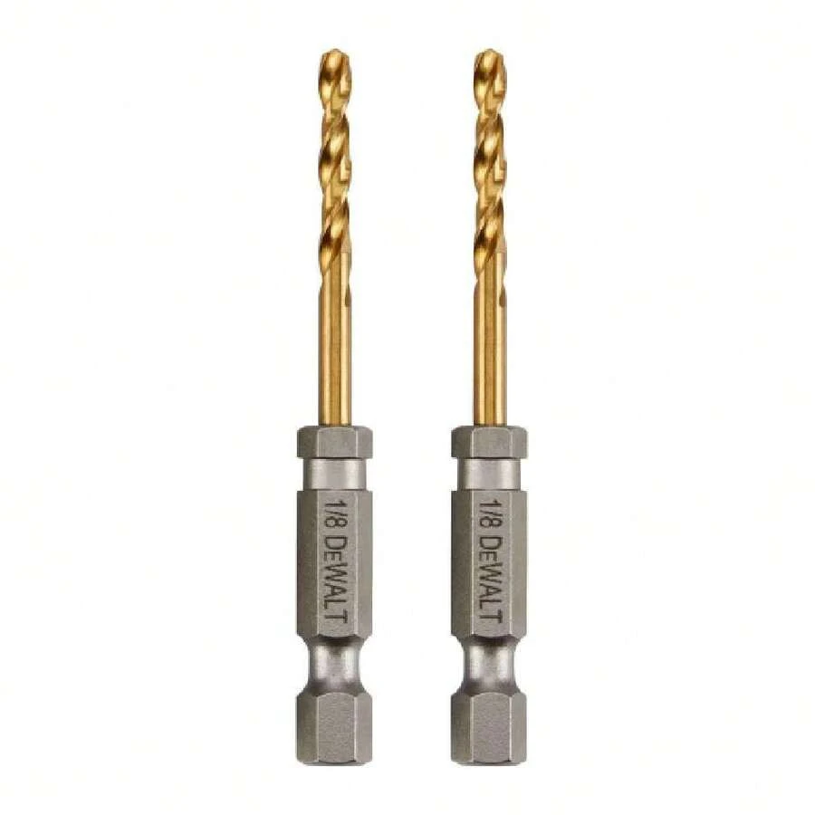 DEWALT - 1/8 Inch Drill Bit Set, 2 Pieces, Titanium Nitride Coated, Tapered Core For Optimal Durability (DD5108T), 39508620 - Multicolor - View 1