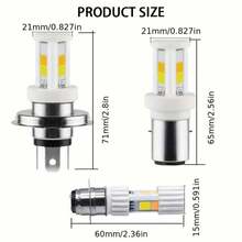 1pc H4 Dual Color LED Motorcycle Lights COB Ceramic H6 BA20D P15D LED Headlights Motorcycle Lights White Yellow 12V - A - View 5