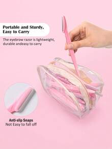 70/60/50/40/30/24/20/12/6/3/1 件套。多功能眉毛修剪器、多功能剃须刀、脱毛工具、女士眉毛修剪器、面部美容剃须刀。配有防水透明化妆包，拉链设计，外观清晰，方便收纳，是旅行化妆品收纳的理想之选。 - 粉色 - 查看 4