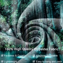 One Extra-Large Waterfall Forest Landscape Tapestry-Made Of Vibrant, High-Quality Polyester, Comes With Free Hooks, Suitable For Living Rooms, Bedrooms, Party Decorations, And Live Streaming Backdrops. A Natural-Inspired Interior Wall Decoration. - 彩色 - 查看 8