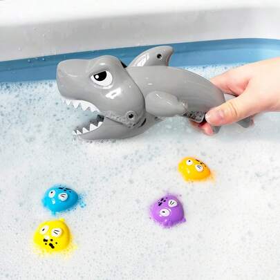 Baby Bath Toys Shark Water Toys Set - Interactive Educational Bath Toys, Random Color, Creative Design, Feeding Interaction, Suitable For Children