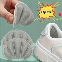 8pcs  Compatible With Casual Shoes, Self-Adhesive Anti-Slip Heel Pads - Non-Slip Shoe Cushions With Cushioned Heel, Sneakers, Sports Shoes, White Shoes - Anti-Slip Foot Cushions For - Gray (8 Pieces) - View 2