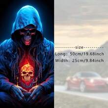 2 Packs Grim Reaper Skull Flame Decals, Polyethylene Waterproof Self-Adhesive B-Pillar Stickers, Scratch-Resistant Glossy Finish Side Door Car Decor - A - View 4