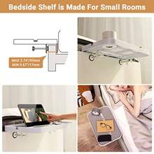 KIWIFOTOS - Estantería grande de 17 pulgadas para litera organizador de cama mesita de noche mesa de noche para litera superior recámara universitario bandeja lateral para cuna de niños - Montado en el marco de la cama grosor 1894 cm - Ver 6