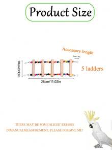 Colorful Wooden Beaded Bird Ladder Toy, Cute Minimalist Hanging Climbing Ladder For Exercise, Chewing And Boredom Relief, Suitable For Parrots, Parakeets And Other Small To Medium Pet Birds(Accessories Will Be Shipped In Random Colors) - Classic Straight Ladder - View 10