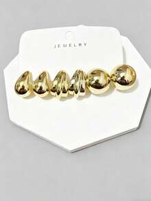 6/18pcs Fashionable Earring Set, Exaggerated Eternal Flower, Super Large C-Shape, Five-Petal Flower, Butterfly Series Earrings, Suitable For Daily Wear And Festivals, Women Earring Set - Gold - View 3