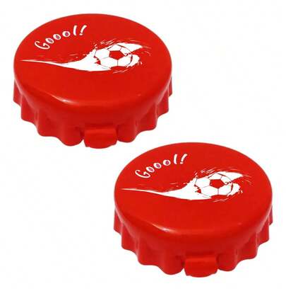 2 piezas.Botanero, Dulcero, Escarchador Corcholata Plástico Rojo-fútbolCalidad premium