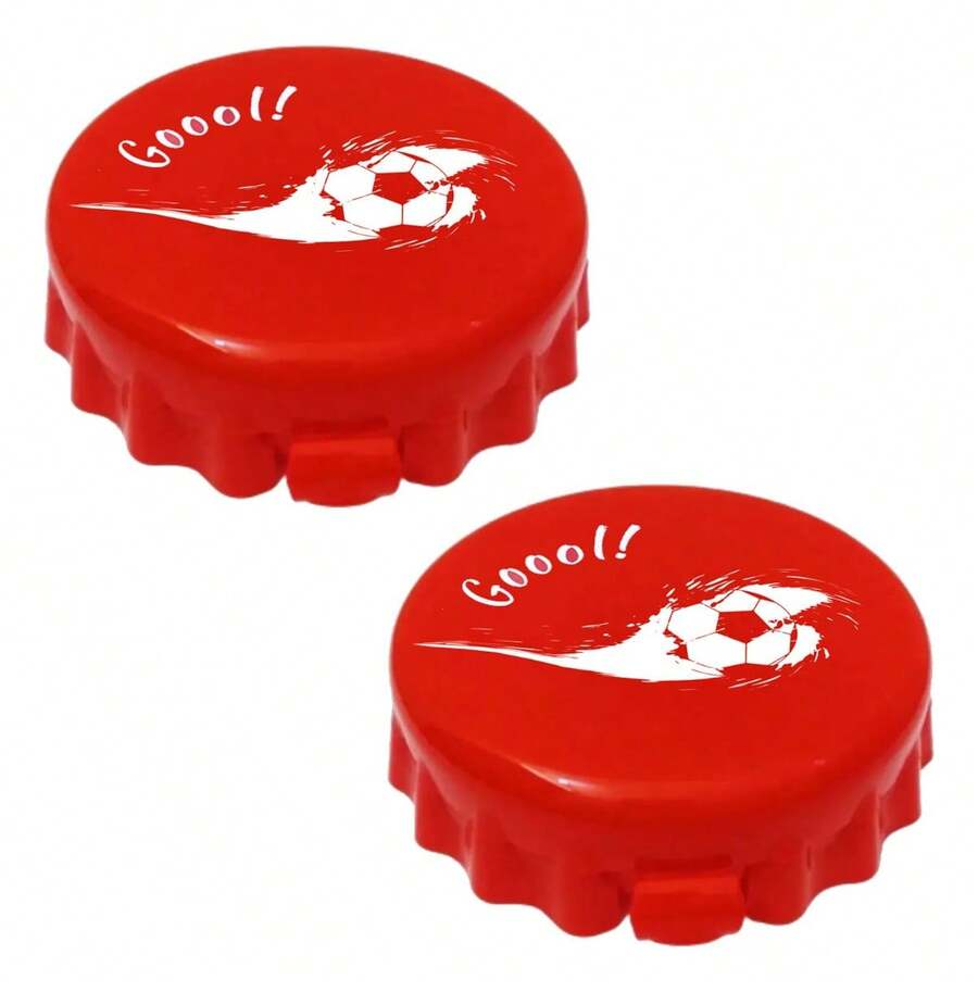 2 piezas.Botanero, Dulcero, Escarchador Corcholata Plástico Rojo-fútbolCalidad premium