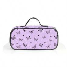 Butterfly Pencil Case Purple Butterfly Pencil Box For Butterflies Pen Bag Large Capacity Butterflies Pen Pouch With Zipper Compartments For School Office - Butterfly01 - Xem 1